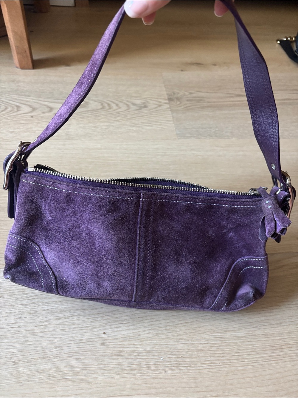 Coach Purple Suede Shoulder Bag